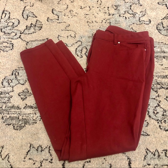 White House Black Market Pants - White House Black Market Maroon The Skinny Pants